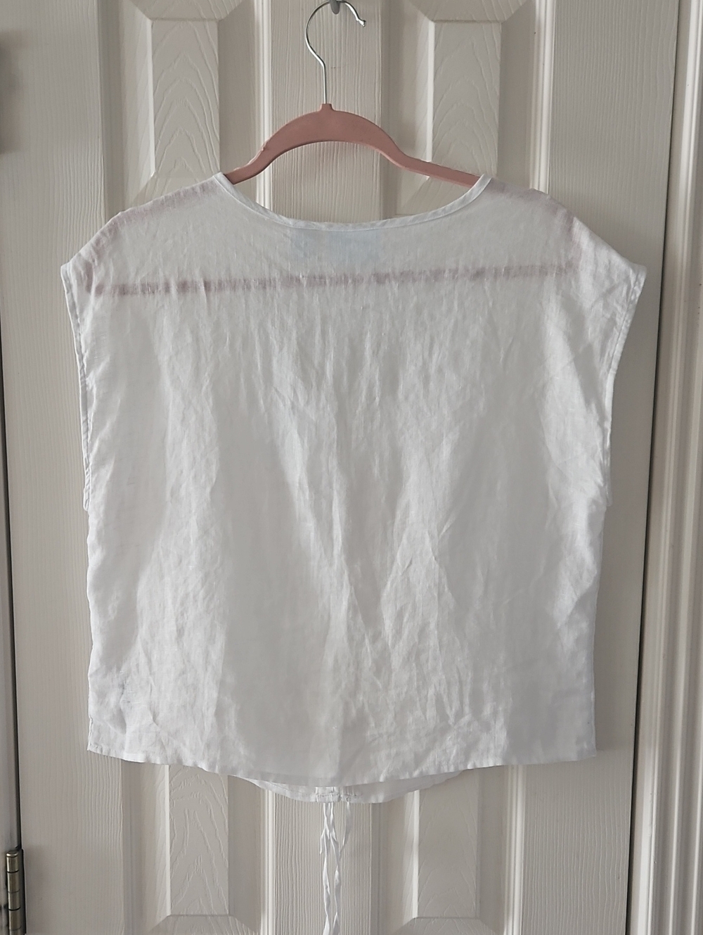 Cynthia Rowley White 100% Linen Top, Sz M, NWT - Picture 2 of 9